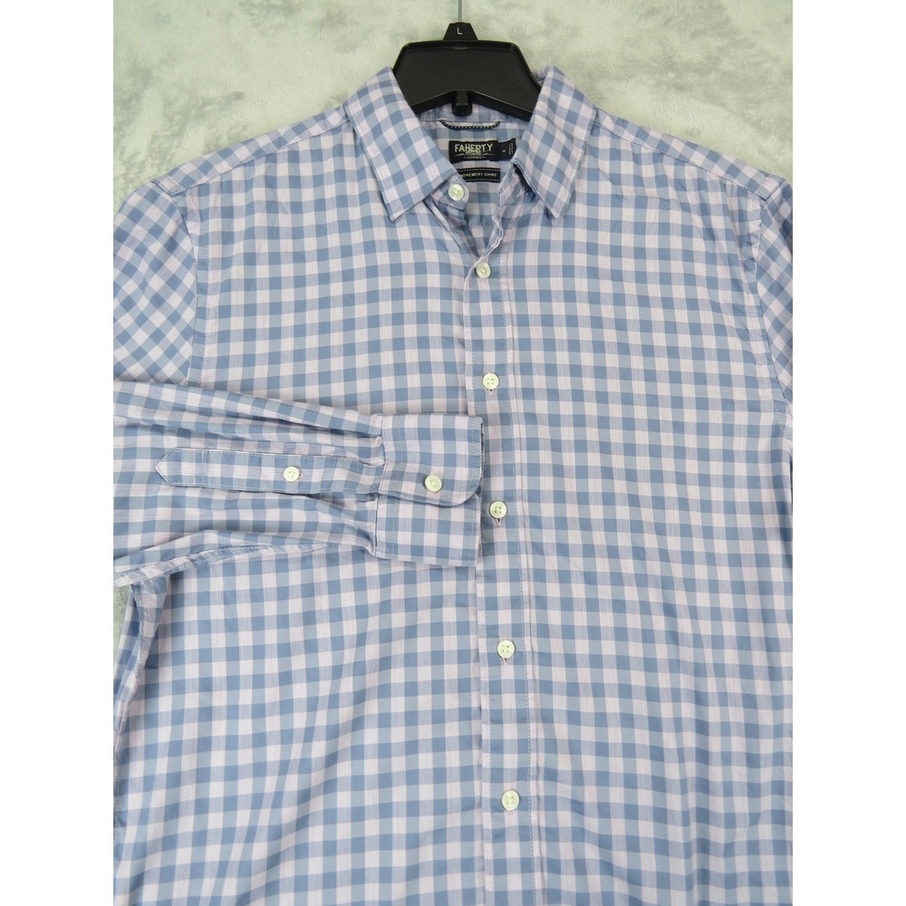 Faherty‎ Reserve Movement Shirt Mens M Blue Gingham Check LS Button Down